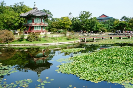 Hyangwonjeong Pavilion on the Gyeongbokgung Palace grounds