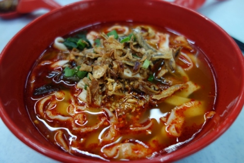 Spicy beef noodle soup at Petaling Street